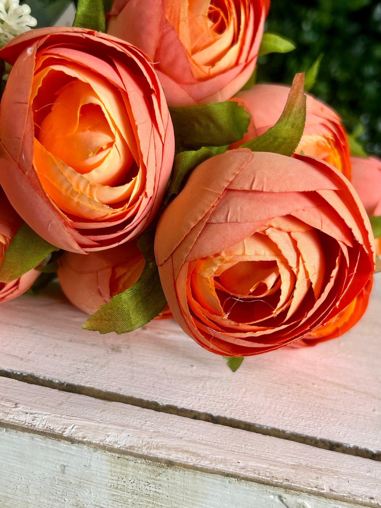 16.5 Inch Orange Ranunculus Bush