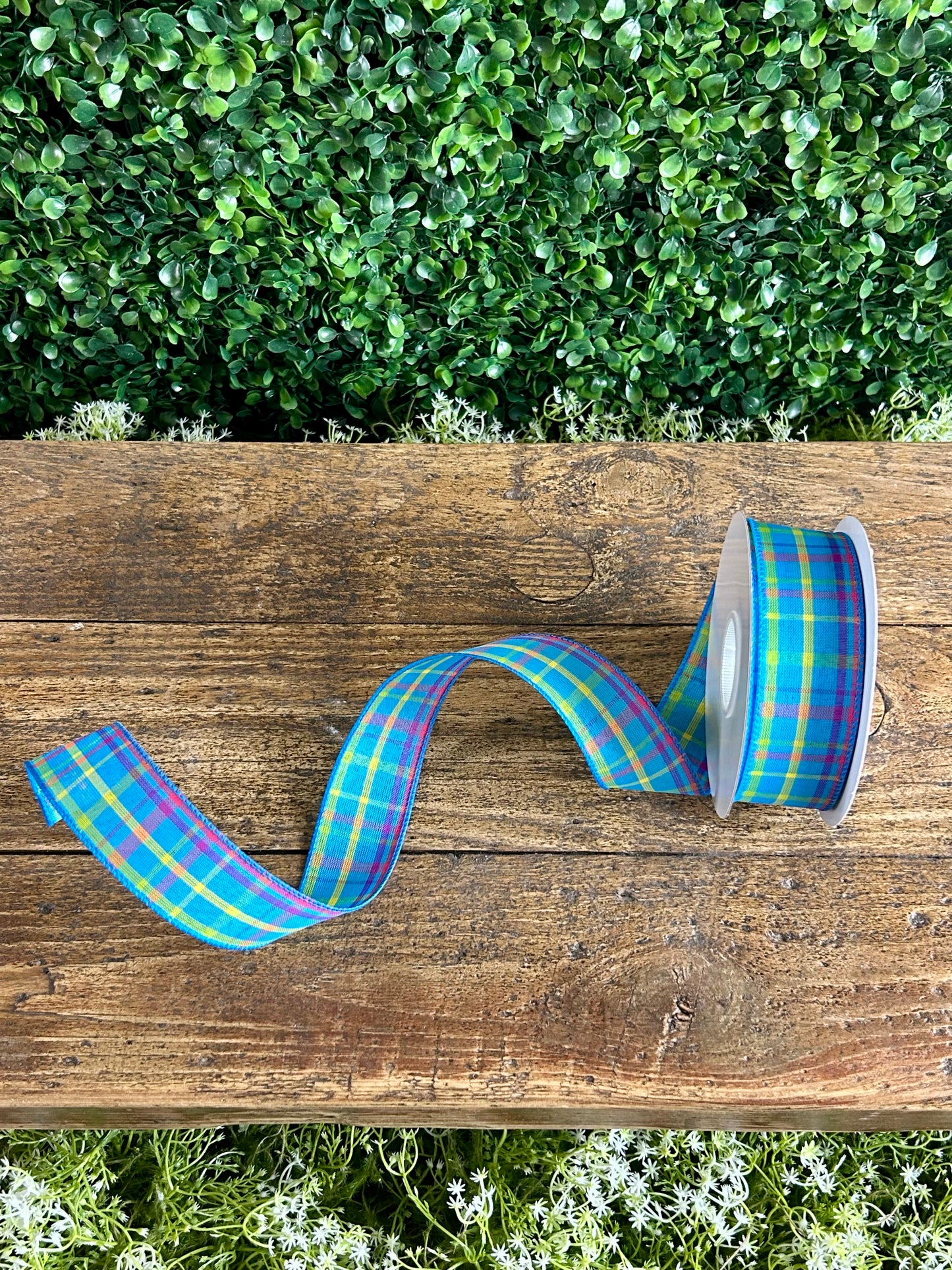 1.5 Inch By 10 Yard Blue Breezeway Plaid Ribbon