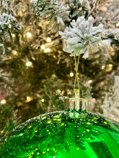 8 Inch Shiny Green Smooth Ball Ornament