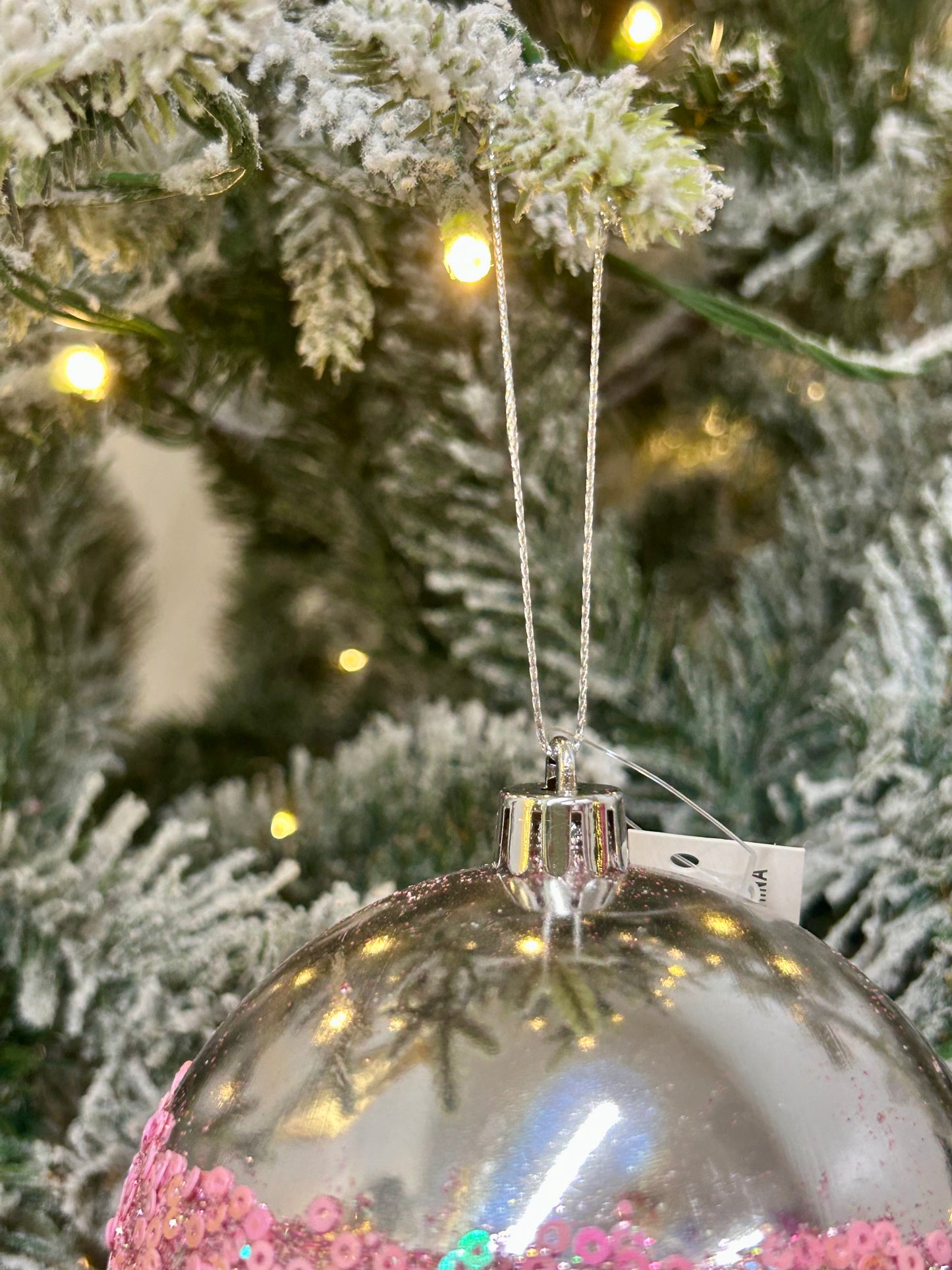 4 Inch Pink Sequin Ball Ornament