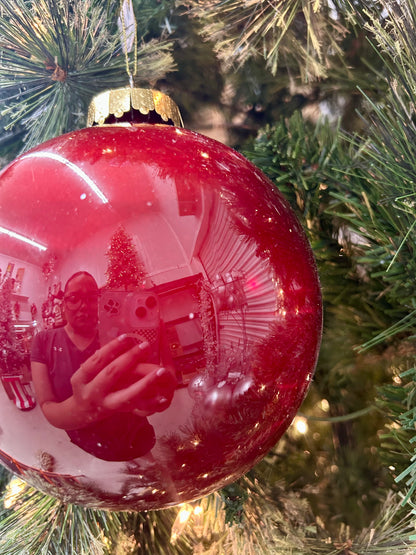 6 Inch Burgundy Lacquer Look Ornament
