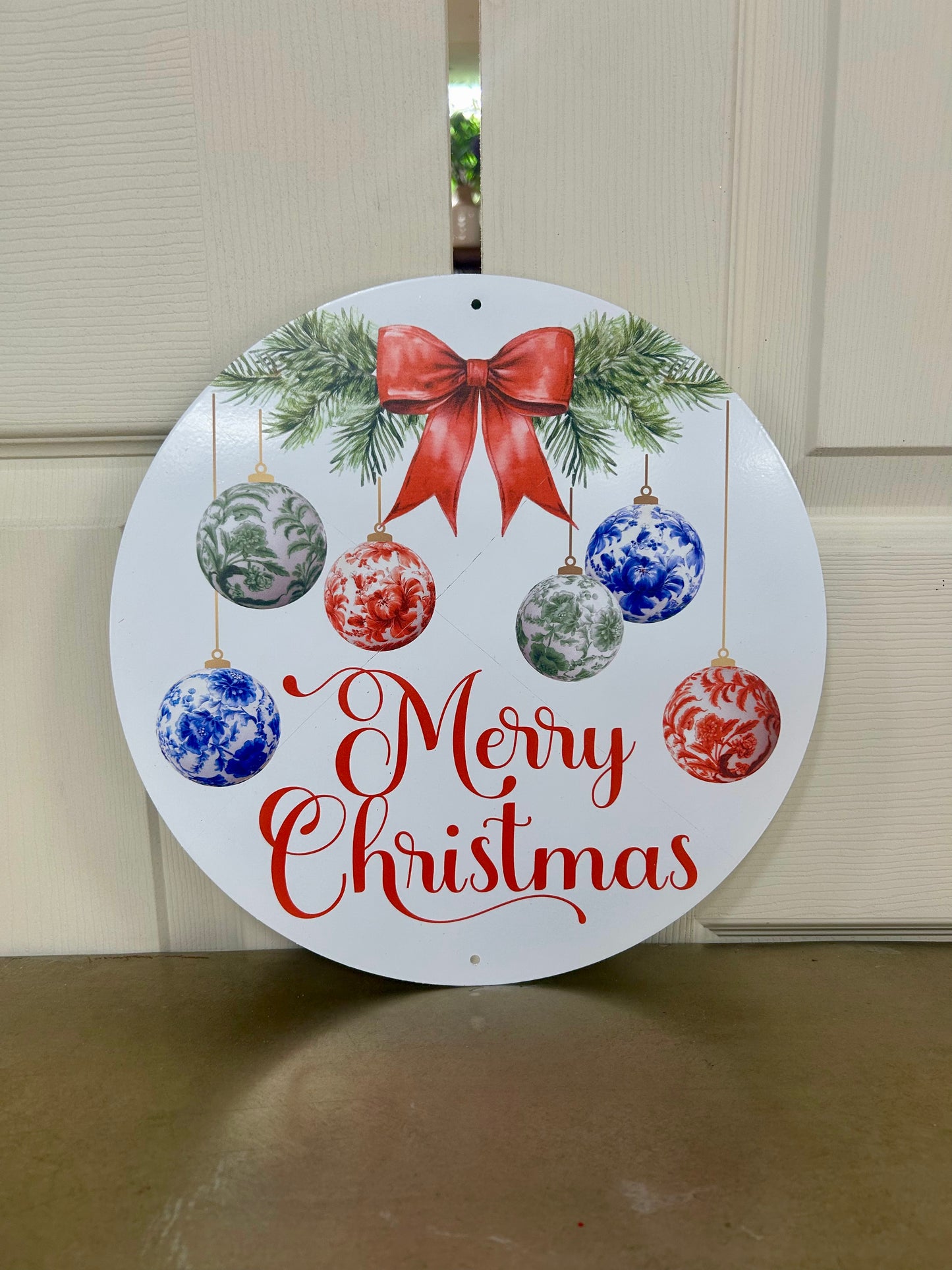 12 Inch Christmas Chinoiserie Ornament Sign