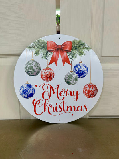 12 Inch Christmas Chinoiserie Ornament Sign