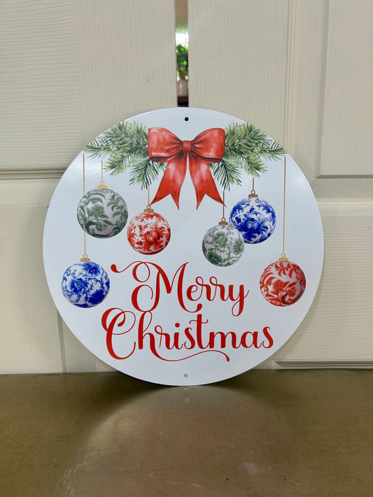 12 Inch Christmas Chinoiserie Ornament Sign