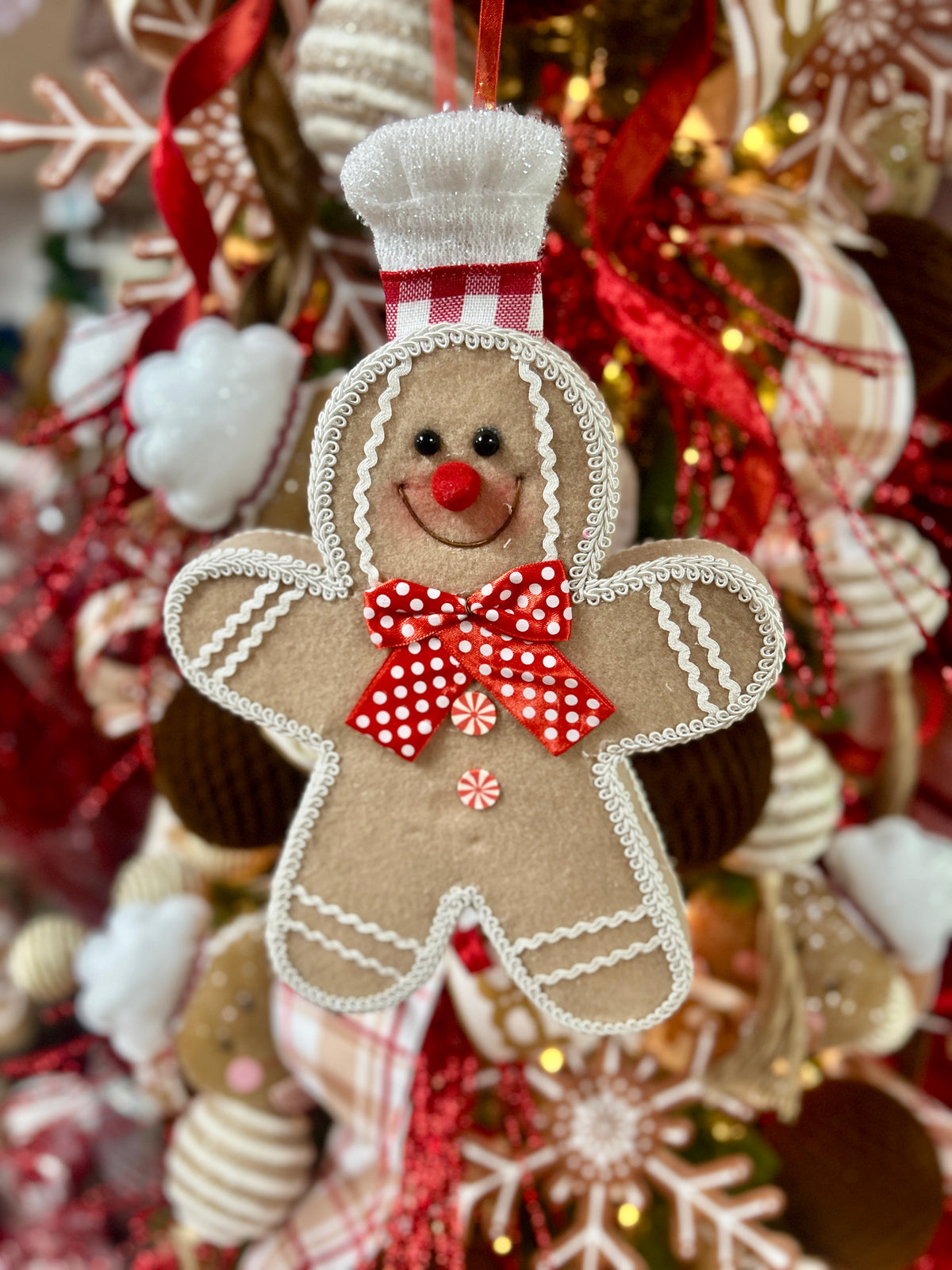 12 Inch Hancrafted Hanging Holiday Gingerbead Man