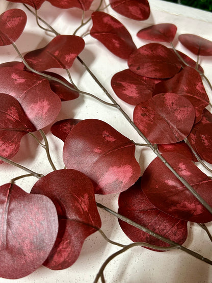 27 Inch Burgundy Apple Leaf Spray