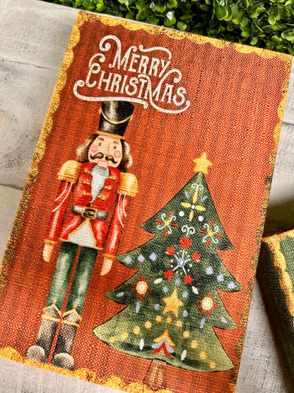 Set Of Two Nutcracker Book Decor