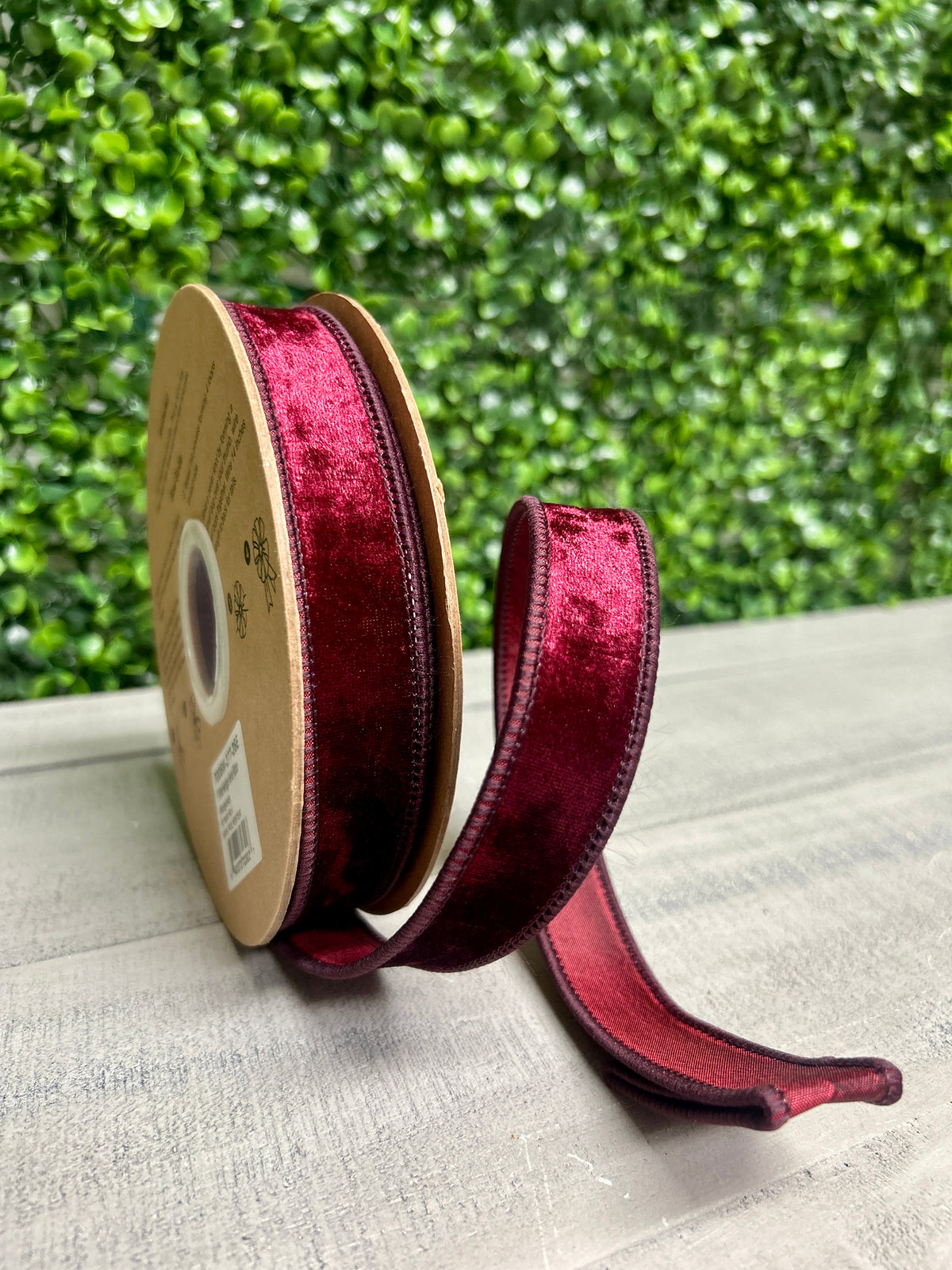 1 Inch By 10 Yard Burgundy Heritage Velvet Ribbon