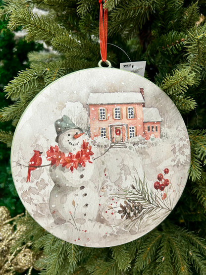 8 Inch Metal Holiday Design Ornament Three Styles