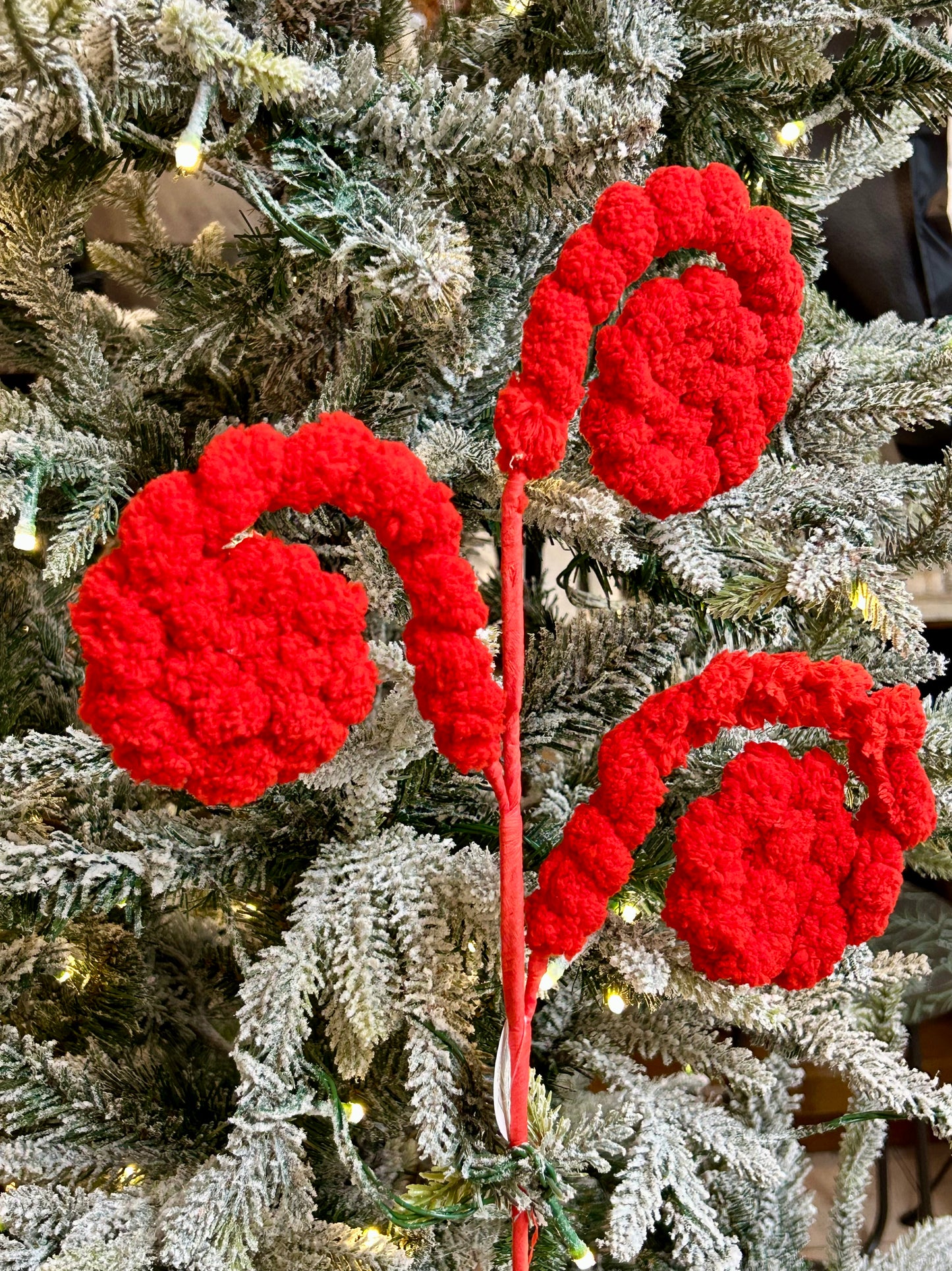 24 Inch Red Faux Sherpa Curl Spray