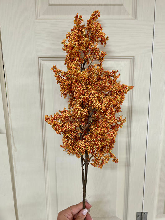 36 Inch Mini Styrofoam Orange Yellow And Green Amaranthus Spray