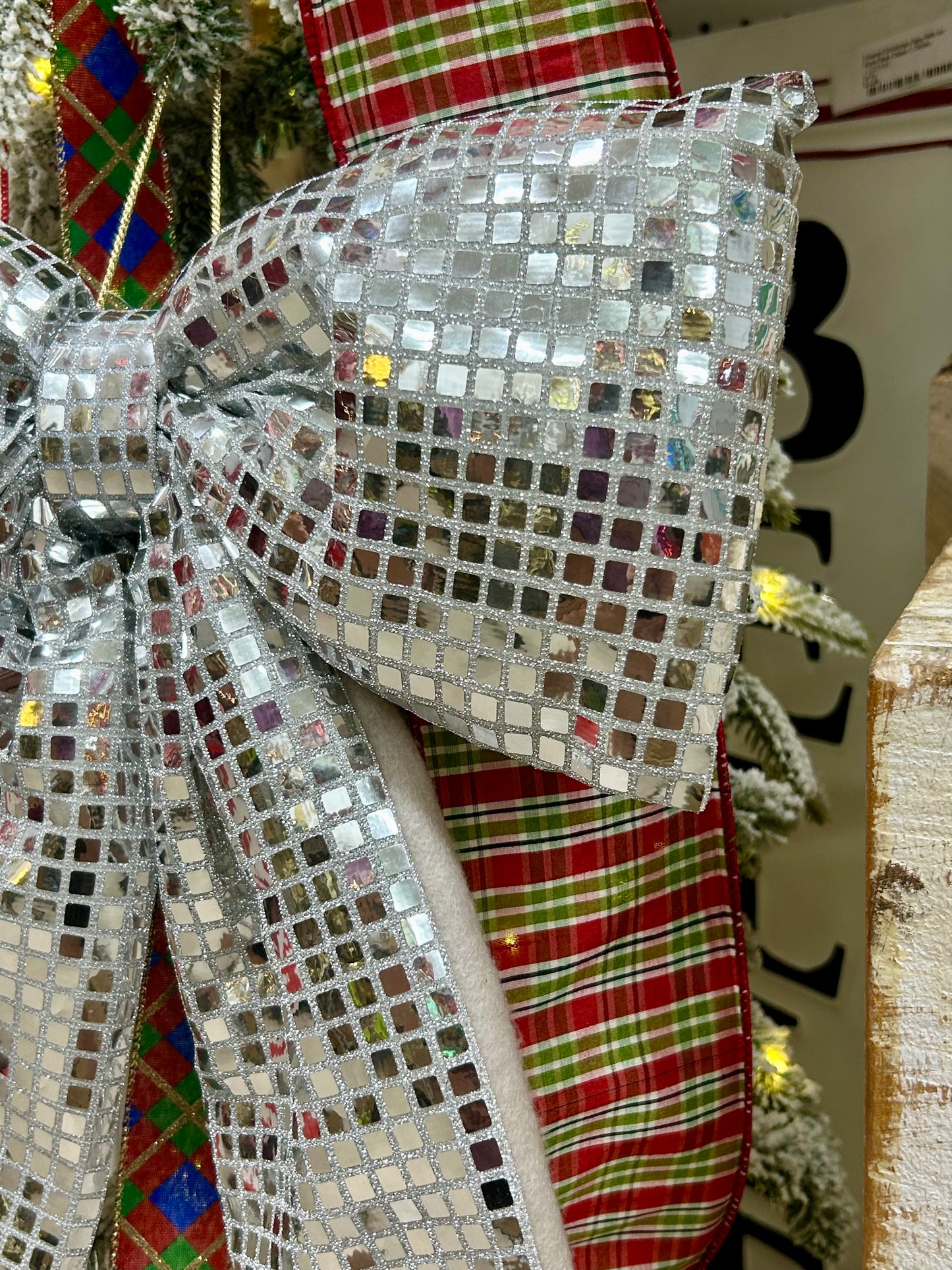 18 Inch Silver Bow Ornament