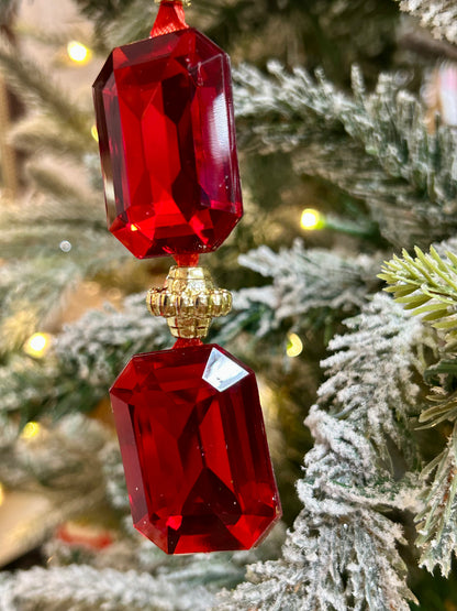 11 Inch Red Acrylic Jewel Hanging Ornament