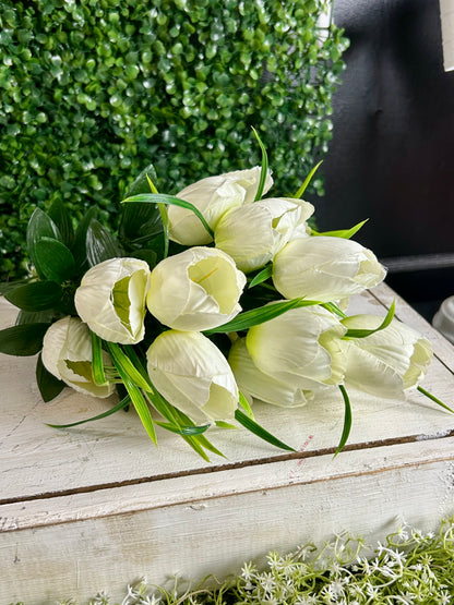 19 Inch Cream Tulip Bush