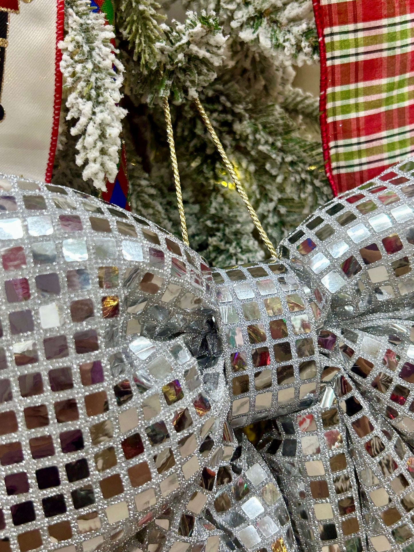 18 Inch Silver Bow Ornament