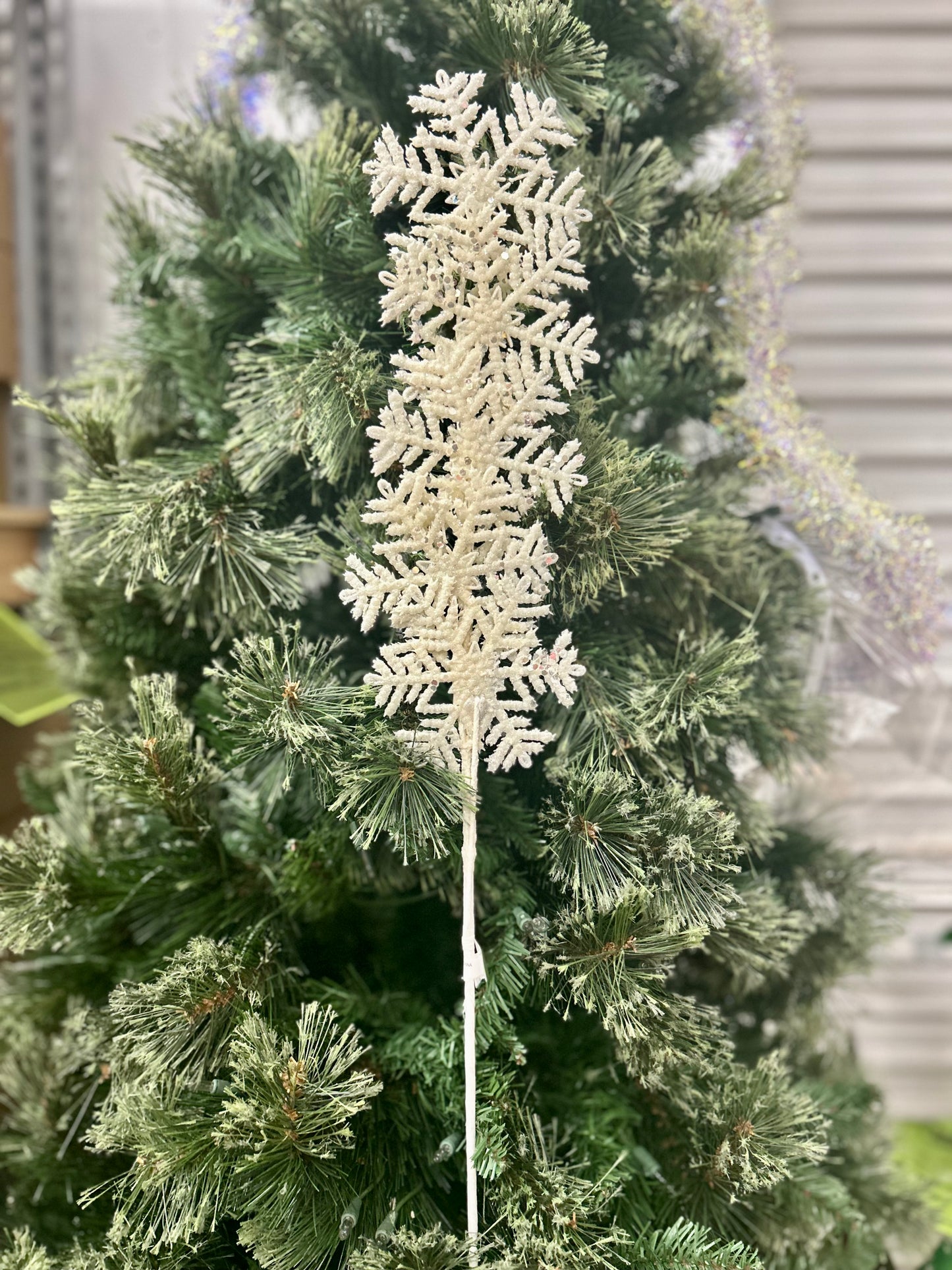 27 Inch Glittered Snowflake Spray