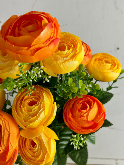 Yellow And Orange Ranunculus Bush