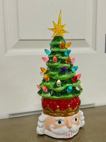 11.5 Inch Light Up Nutcracker Head Decor Two Styles