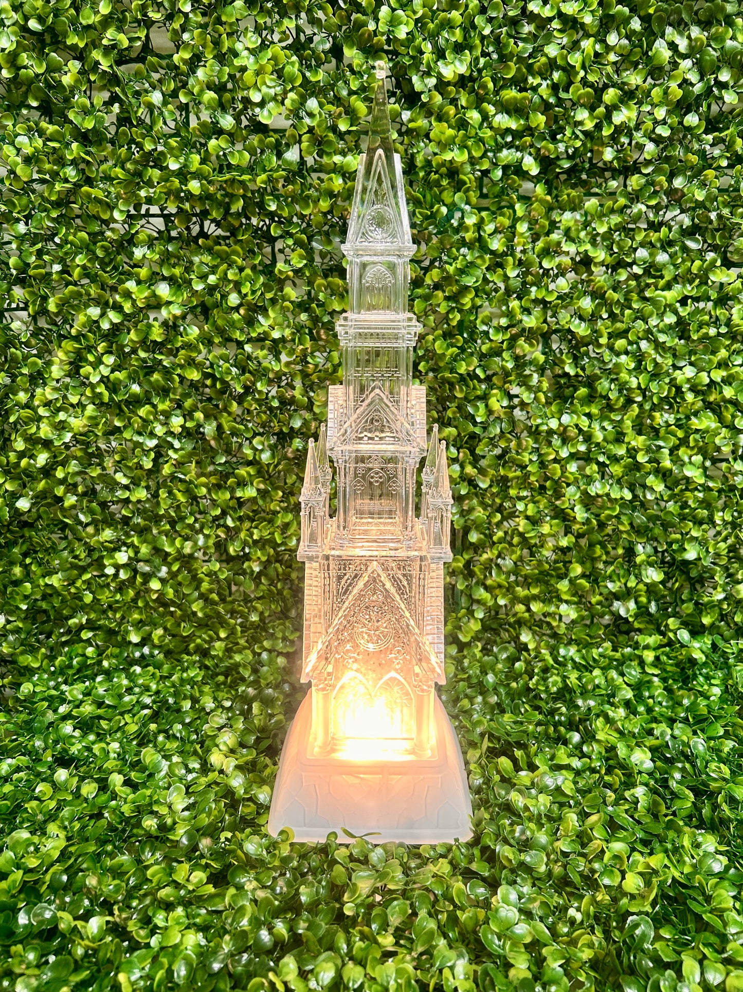 17.25 Inch Clear Acrylic Water Spinning LED Church Snow Globe