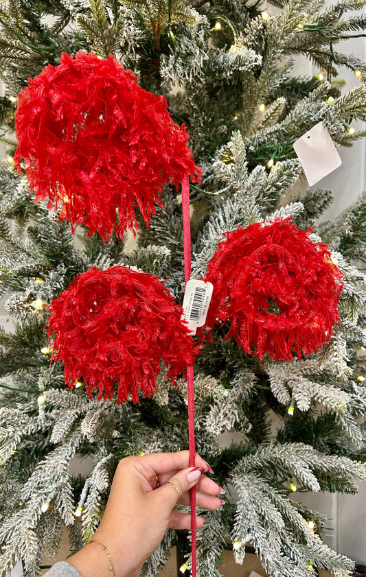 29.5 Inch Red Curly Spray