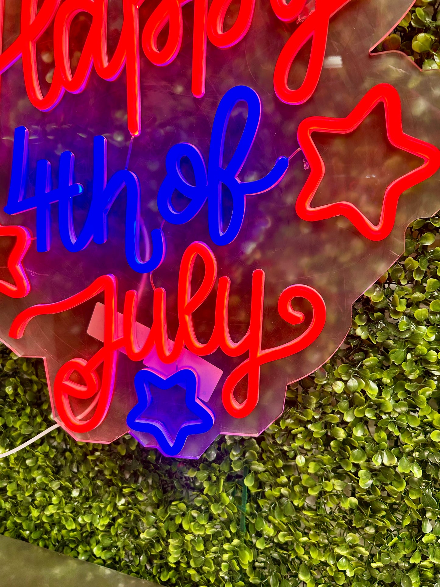 Happy 4th Of July Neon Lighted Hanging Sign