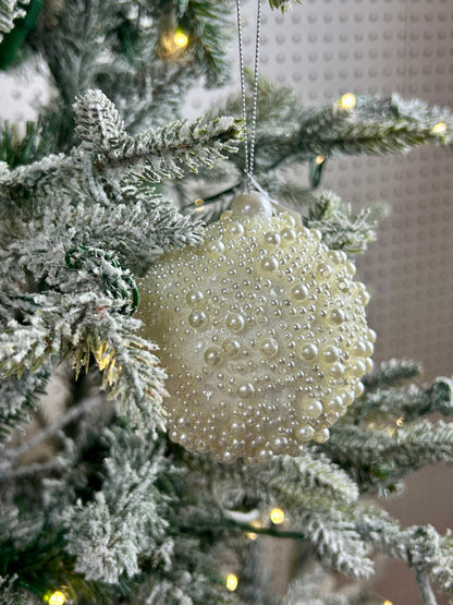 3.5-5.25 Inch White Pearl Ornament Two Styles