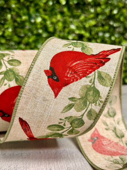 2.5 Inch By 10 Yard Cardinal With Eucalyptus Ribbon