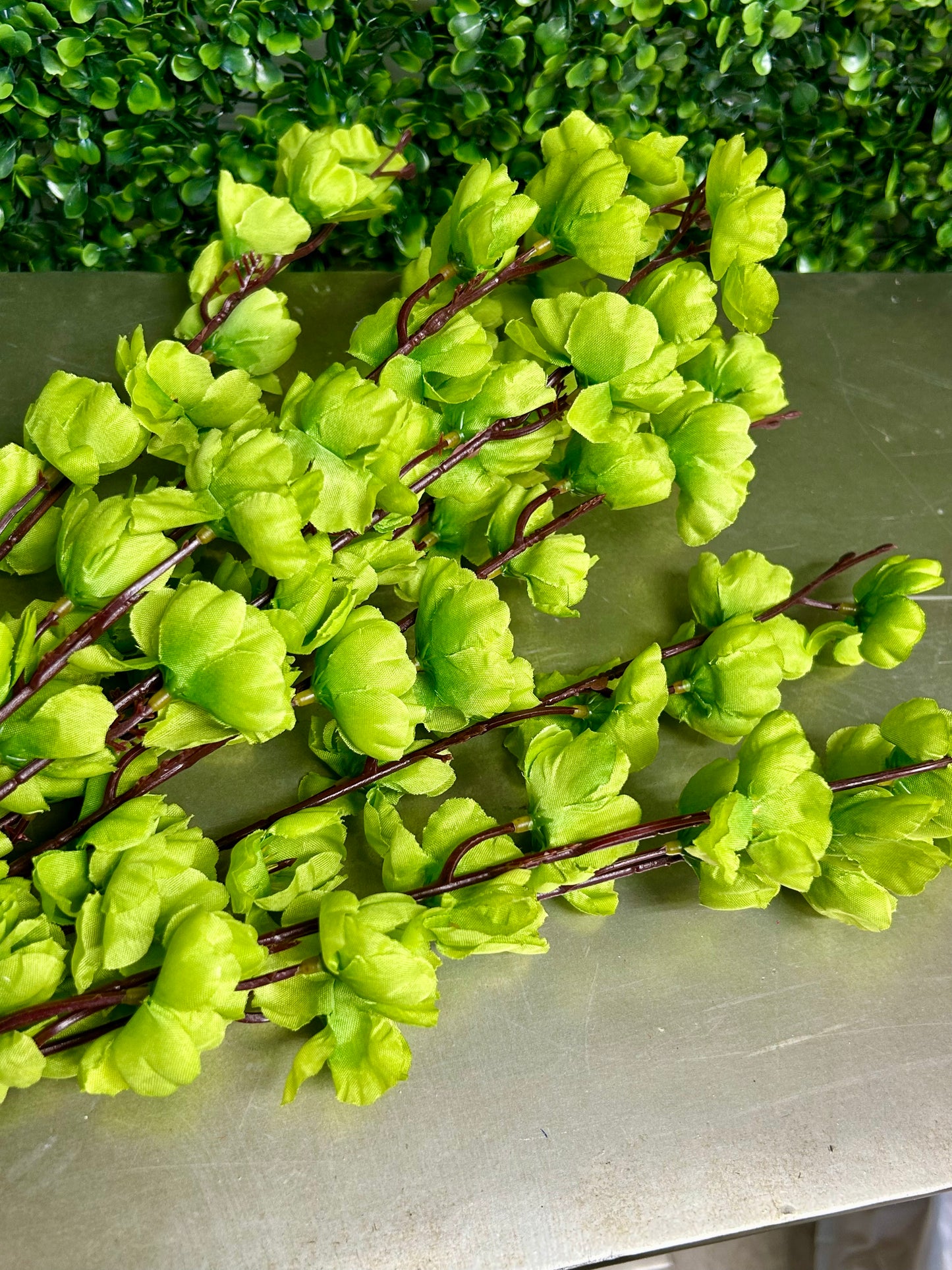 18 Inch Lime Green Cherry Blossom Bush