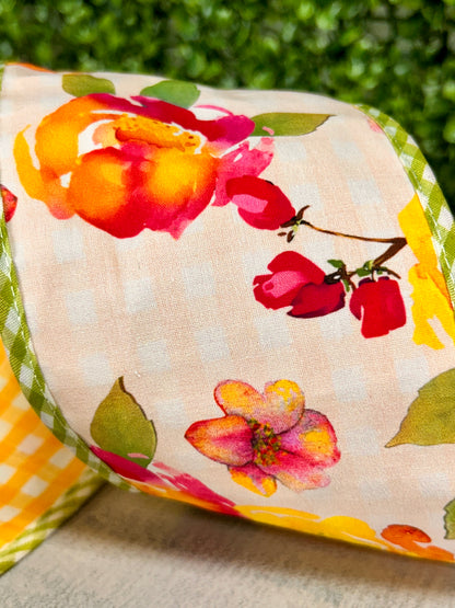 4 Inch By 5 Yard Summer Rose Nasturitum Ribbon