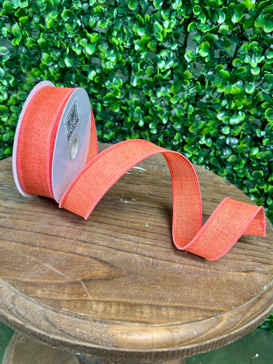 7/8 Inch By 10 Yard Dark Coral Royal Burlap Ribbon
