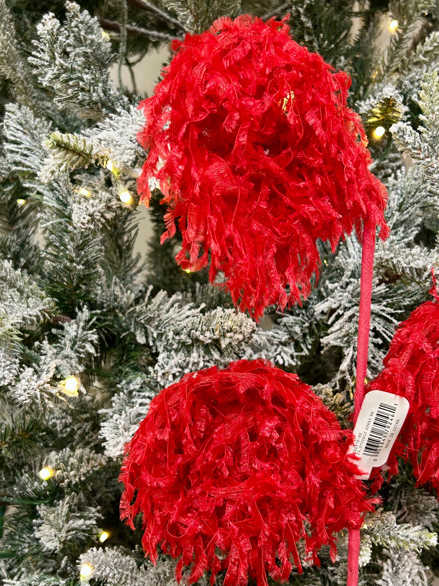 29.5 Inch Red Curly Spray