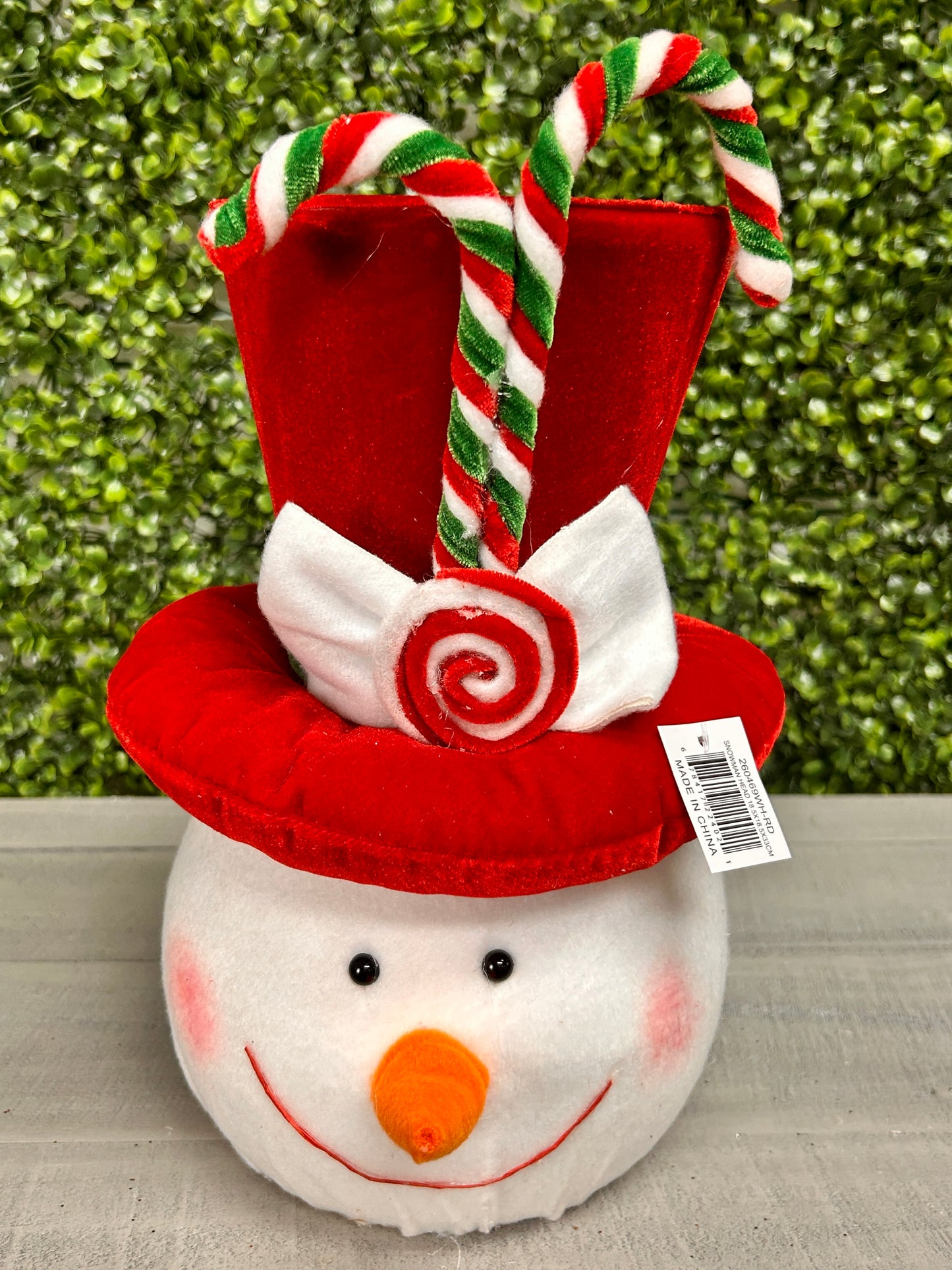 18.5 Inch White And Red Snowman Head