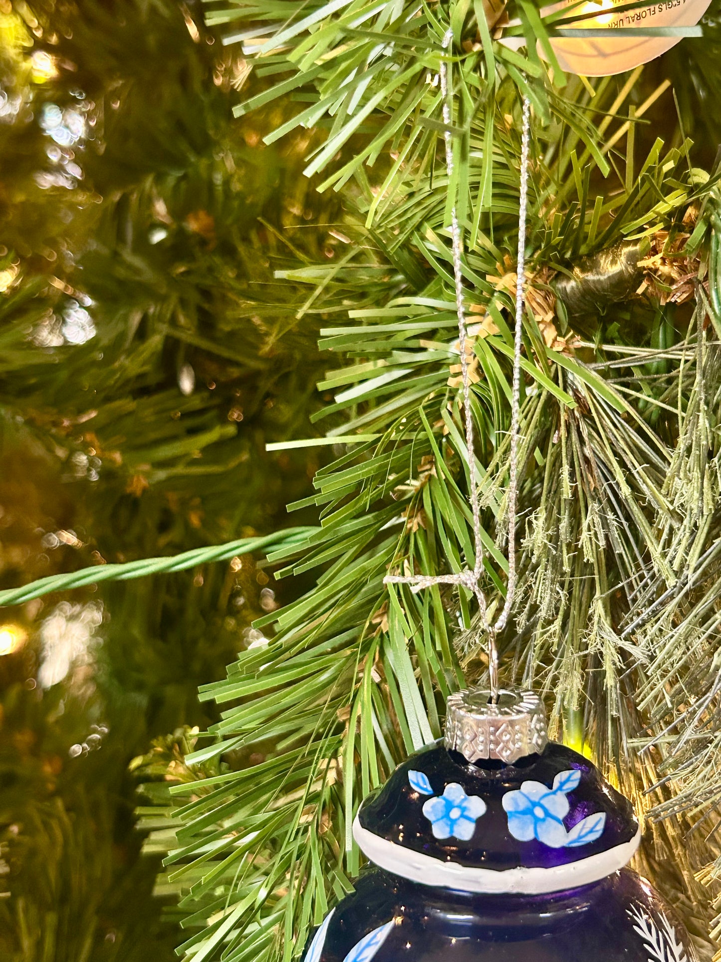 4.5 Inch Glass Floral Urn Ornament Two Styles