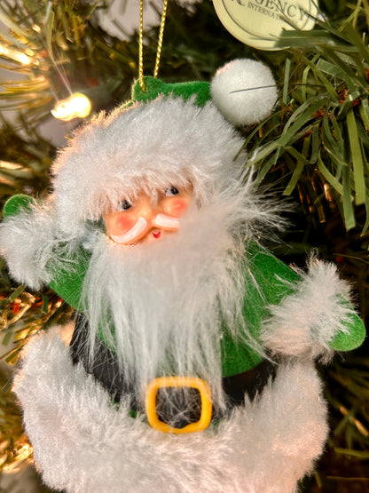 5.5 Green Old Fashioned Santa Ornament