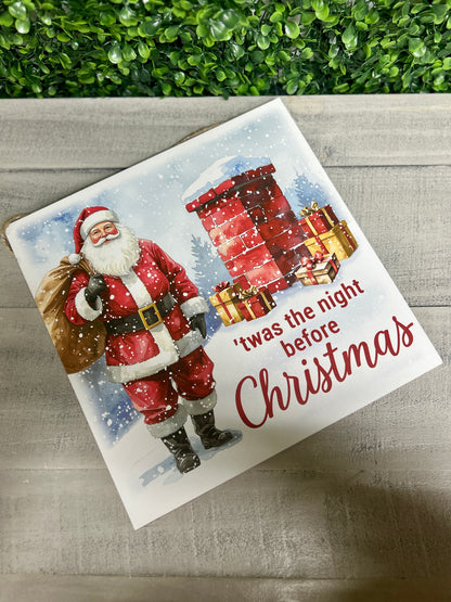 10 Inch The Night Before Christmas Square Wood Sign