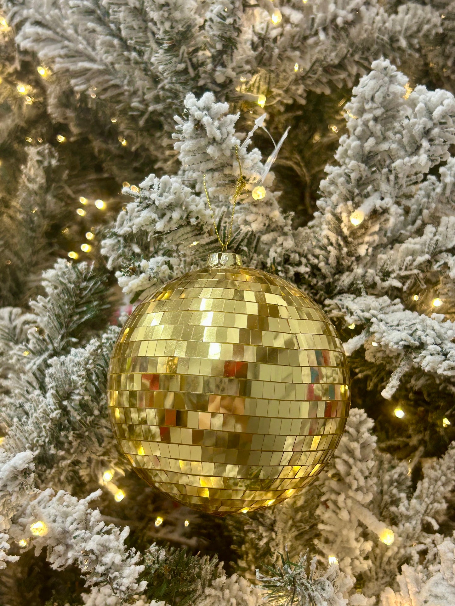 5 Inch 18K Gold Mirror Ball Ornament