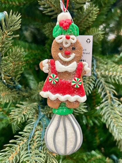 6 Inch Clay Dough Gingerbread Man Utensil Ornament Three Styles