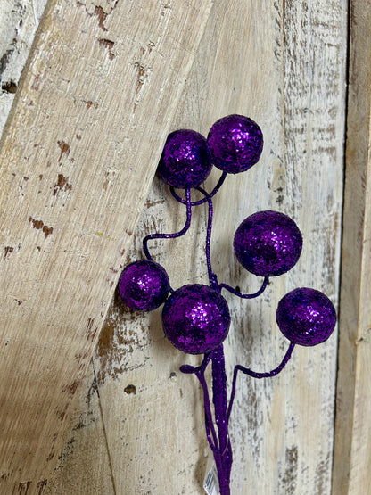 18 Inch Purple Glitter Ball Spray