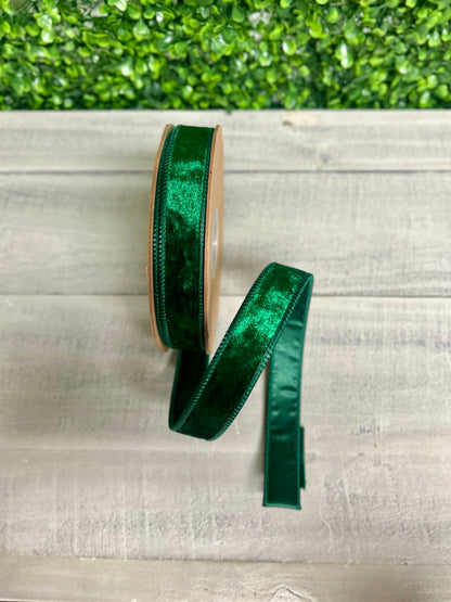 1 Inch By 10 Yard Hunter Green Heritage Velvet Ribbon
