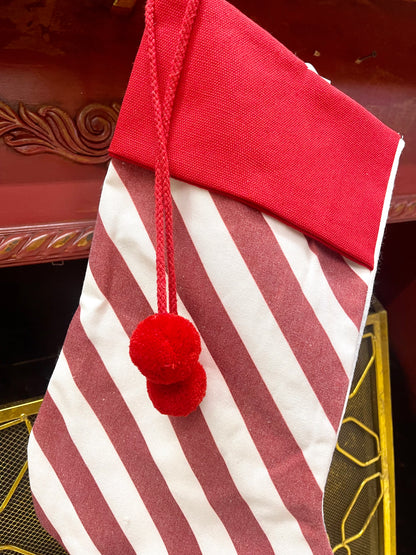 Red And White Stripe Holiday Stocking