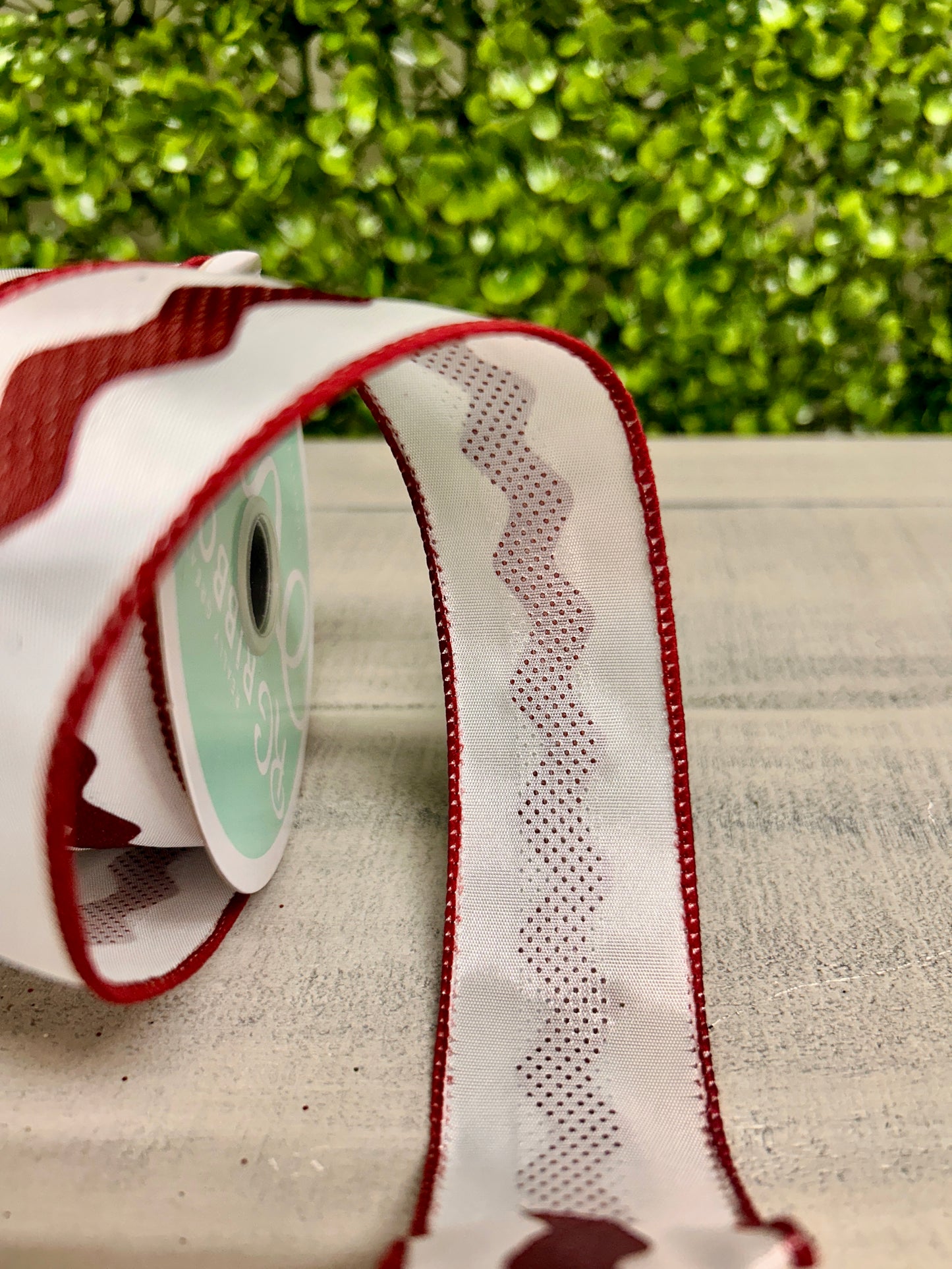 1.5 Inch By 10 Yard Maroon Ric Rac Satin Ribbon