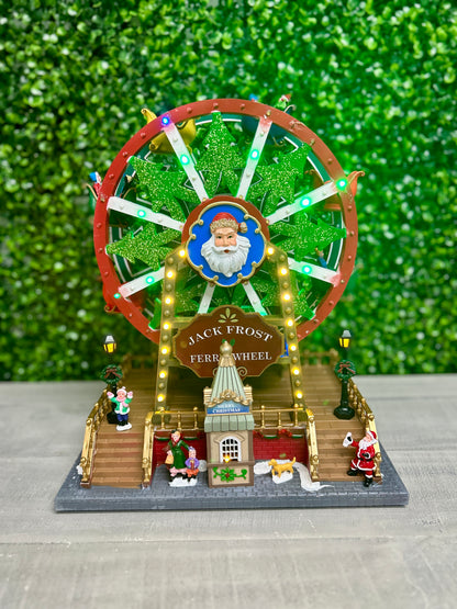 13.39 Inch Lighted Animated Holiday Ferris Wheel With Music