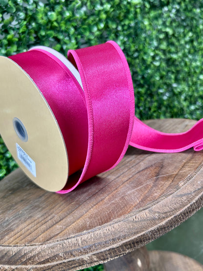 1.5 Inch By 10 Yard Hot Pink Satin Fused Ribbon