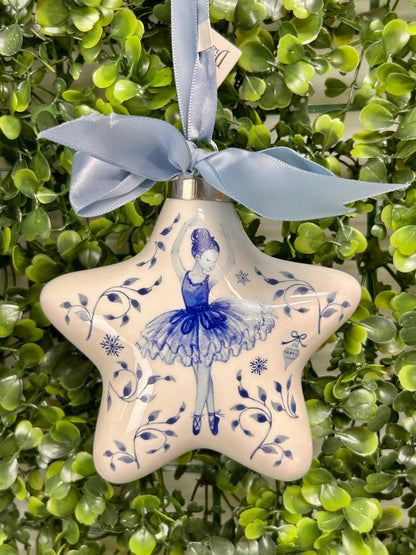 Blue Chinoserie Porcelain Suite Ornaments 3 Assorted