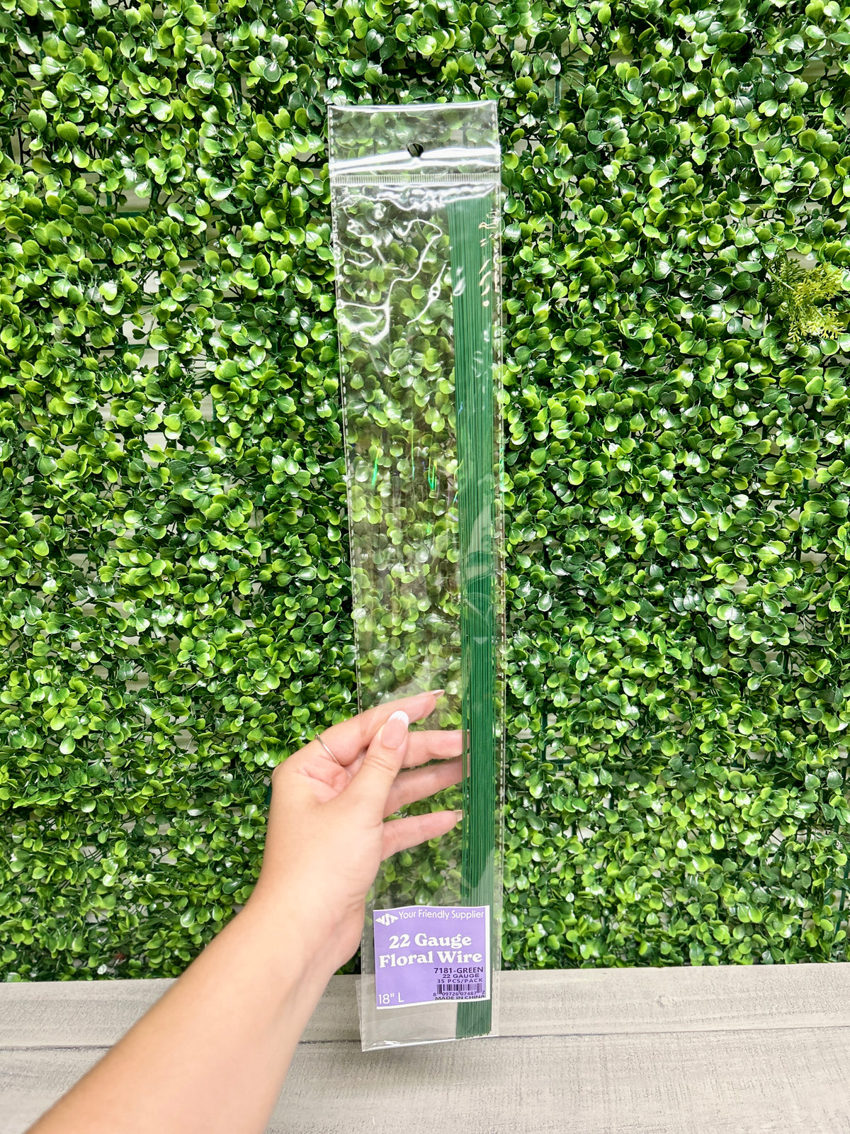 18 Inch Green 22 Gauge Floral Wire