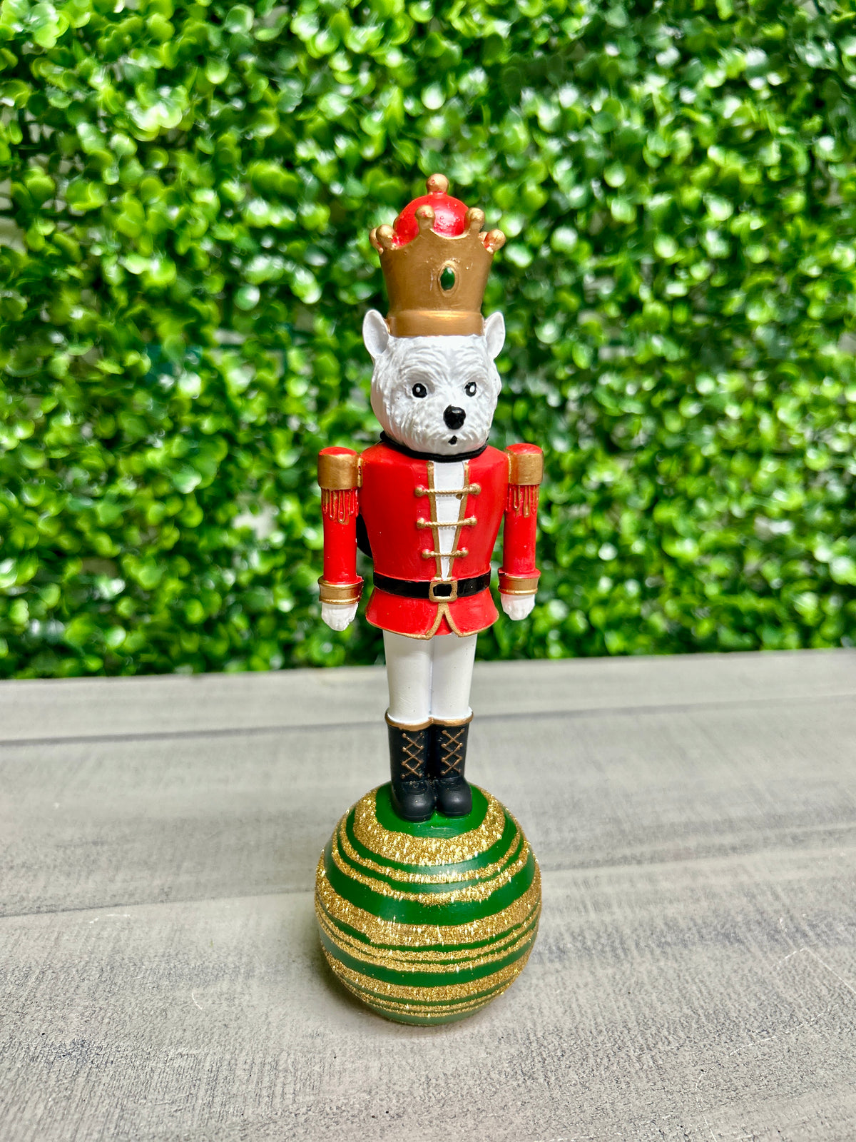 7.5 Inch White Terrier Nutcracker Resin Décor