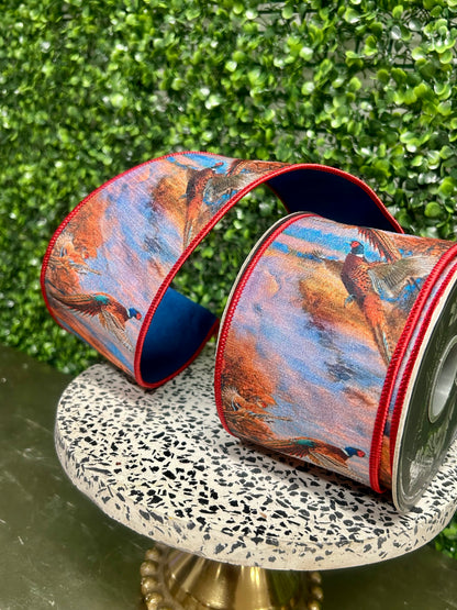 2.5 Inch By 10 Yard Pheasant Horizon Dupioni Fused Ribbon