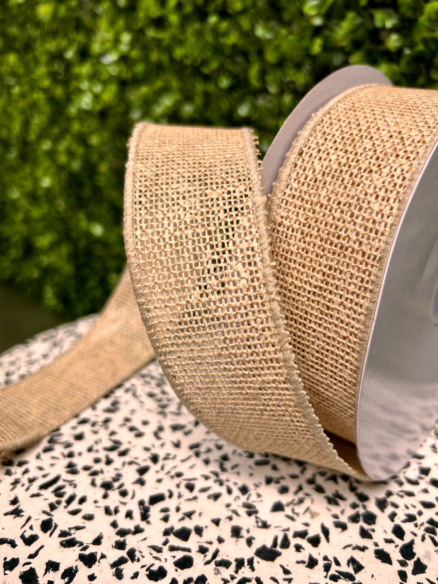 1.5 Inch By 10 Yard Beige Faux Burlap Ribbon