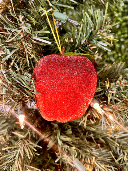 3.75 Inch Sugar Coated Christmas Apple Ornament