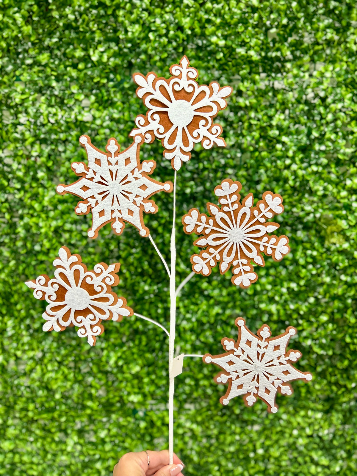 29 Inch Felt Gingerbread Snowflake Spray